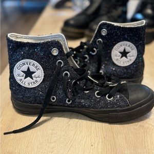 Black sparkly Converse. Custom ordered and worn once.